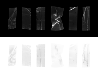 PNG Wrinkled clear tape set on transparent background