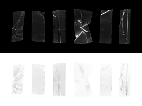 PNG Wrinkled clear tape set on transparent background