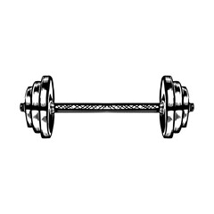 Illustration of an dumbbell hand drawn