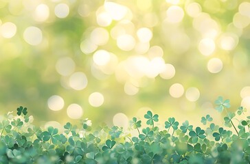 Fototapeta premium St patricks day background digital art background featuring shamrocks