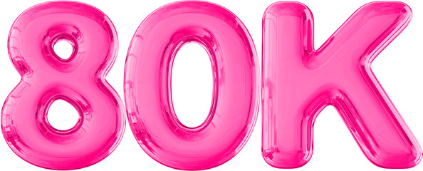 80K Follow Pink Balloon Number 