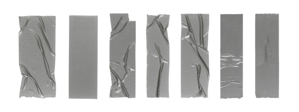 PNG Silver tape set on transparent background