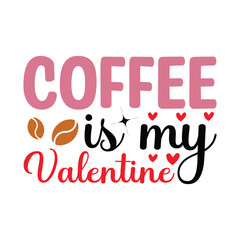Lettering Happy Valentines Day banner. Valentines Day greeting card template with typography text happy valentine`s day and red hearts on background