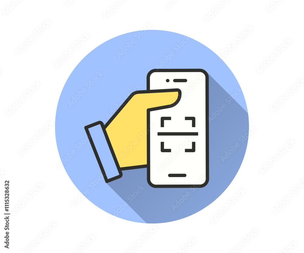 Poster qr code flat icon. simple illustration with long shadow for graphic and web design.