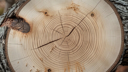 Close-up image of an Alder tree trunk cross-section displaying annual growth rings, natural wood patterns, and rich textures, ideal for backgrounds, design elements, and woodworking projects. 