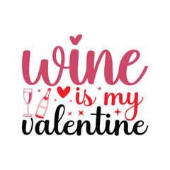 Lettering Happy Valentines Day banner. Valentines Day greeting card template with typography text happy valentine`s day and red hearts on background