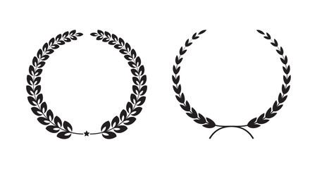 wreath icon isolated on white background. Vector illustration.