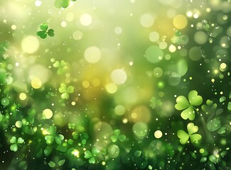 Obraz premium St. Patrick's Day background with a frame of shamrock leaves