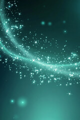 shining sparkles on turquoise background abstract glitter particles pattern