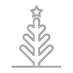 Obraz premium Christmas cactus icon in line style