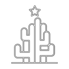 Christmas cactus icon in line style