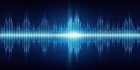 Sound wave rhythm background with music equalizer on dark blue backdrop, music, sound waves, technology, rhythm