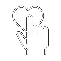 Fototapeta premium Care icon in line style