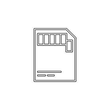 recommend clip art: Memory card icon in line style