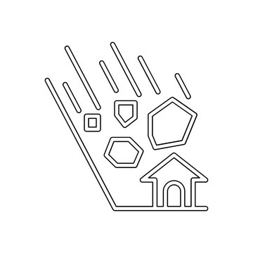 falling rocks house outline clip art preview