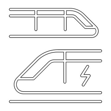 Electric trian icon in line style