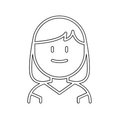 Girl icon in line style