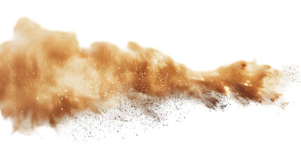 sandstorm sand dust cloud flying small particles isolated on a transparent background