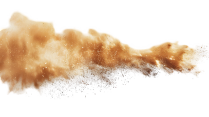sandstorm sand dust cloud flying small particles isolated on a transparent background