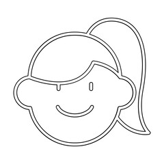 Girl icon in line style