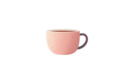 Obraz premium A simple pink ceramic cup with a dark handle, suitable for holding beverages like coffee or tea.