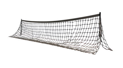 A sports net used for games like tennis or badminton, designed to divide play areas and facilitate scoring.