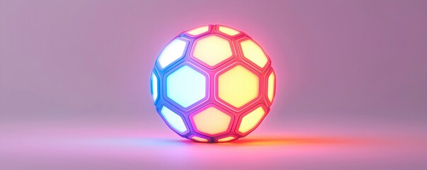 Fototapeta premium Modern Colorful Soccer Ball with Neon Effects
