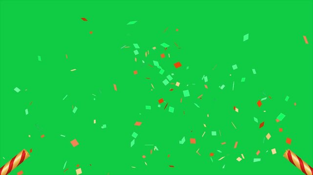  Confetti Party Poppers Gun green screen background
