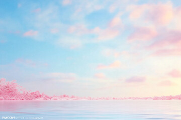 watercolor background with clouds