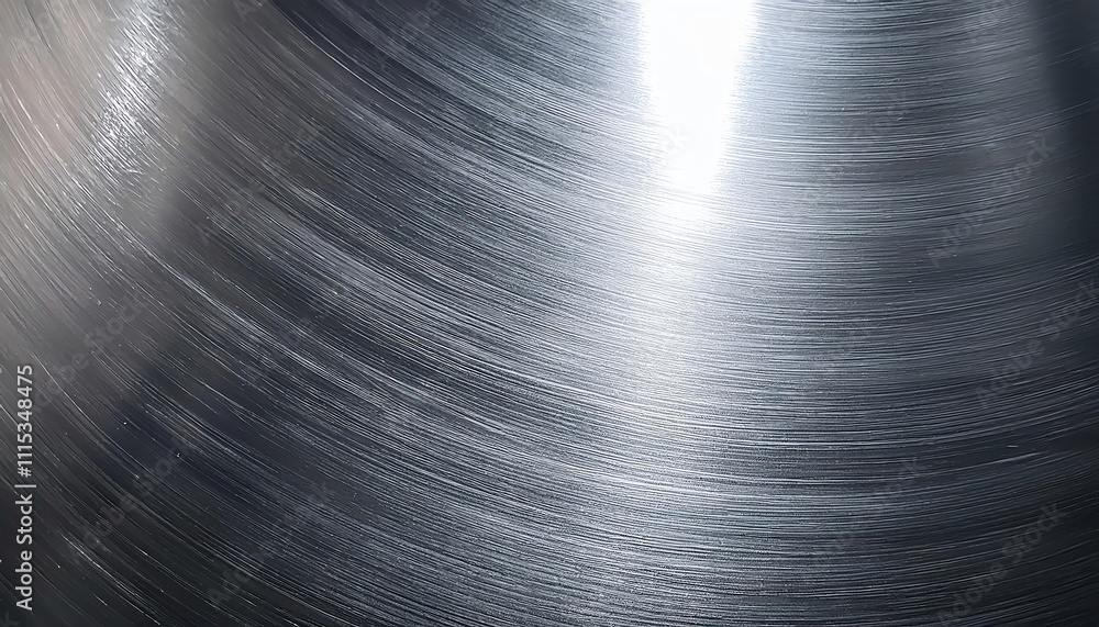 Poster a close-up view of a polished metallic surface, showcasing smooth, swirling patterns and reflections