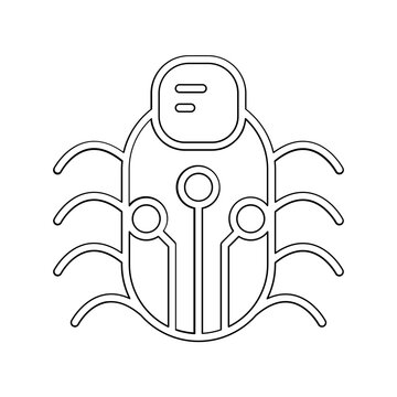 recommend clip art: Virus computer icon in line style