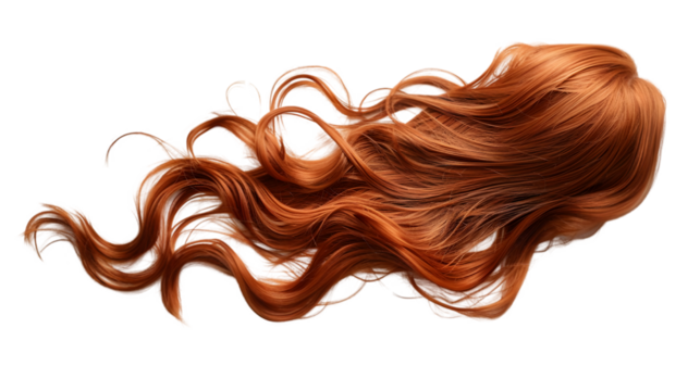 Stylish hair wig with trendy design isolated on a transparent background