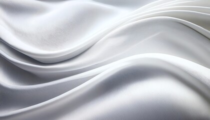 Obraz premium A close-up view of elegant white silk fabric, showcasing soft folds and a subtle texture, exuding luxury and sophistication.
