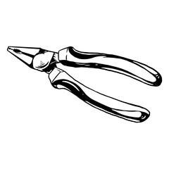 Obraz premium Illustration of an pliers hand drawn