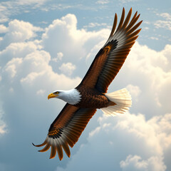 3d eagle rendering while flying