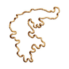 Obraz premium Greece Map border from rope, sturdy nautical concept element. transparent background