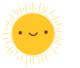Fototapeta premium Cute smiling sun icon.