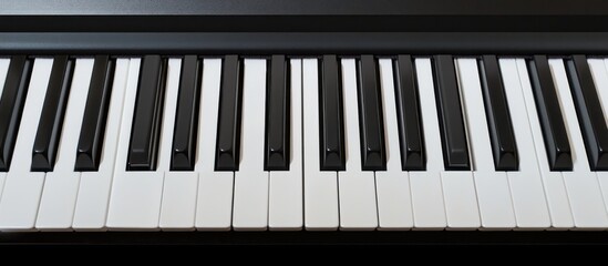 Close-up of Piano Keys: Black and White