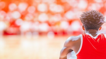 College Basketball Player Preparing on Court Athletic Focus and Energy in Vibrant Setting