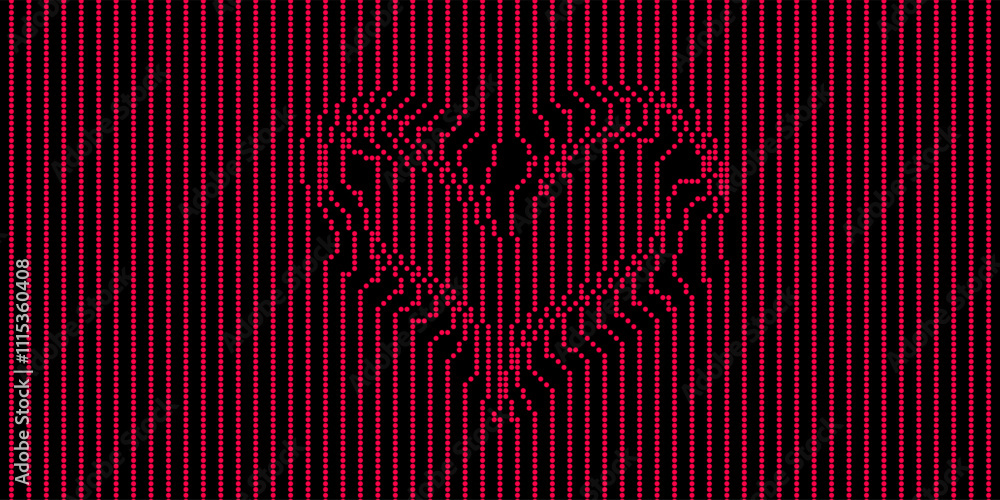 Poster abstract digital background with heart and dotted pattern. futuristic technology style. vector illus
