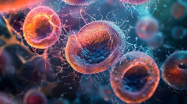 Microscopic view of ectoderm cells reveals their complex structures, emphasizing their crucial role in human development and biology.