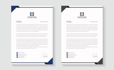 Corporate modern letterhead design template with yellow, blue, green and red color. creative modern letter head design template for your project. Modern Business Letterhead Design Template, minimal.
