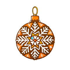 Fototapeta premium Turquoise Snowflake Ornament with Golden Hook. Turquoise Snowflake Ornament with Golden Hook