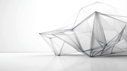 A minimalist wireframe in a geometric shape, with a clean and modern appearance.