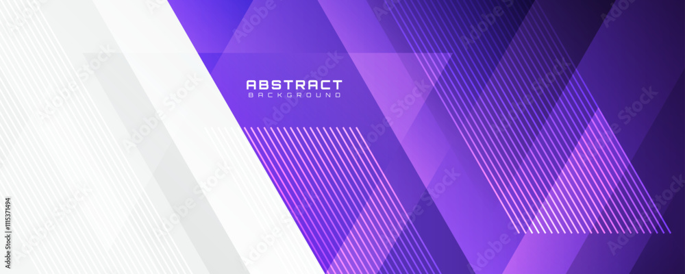 Poster purple white abstract background overlap layer on bright space with diagonal lines effect decoration