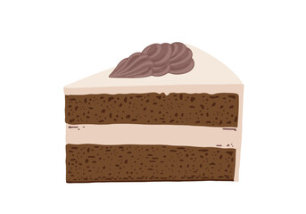 シンプルなチョコレートケーキのイラスト