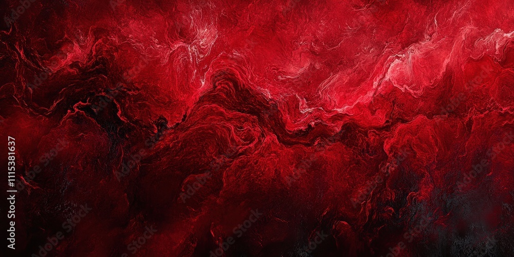 Poster vibrant red watercolor background with chaotic texture capturing dynamic flow and intense contrast f