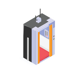 A lift in isometric trendy icon, editable vector of elevator