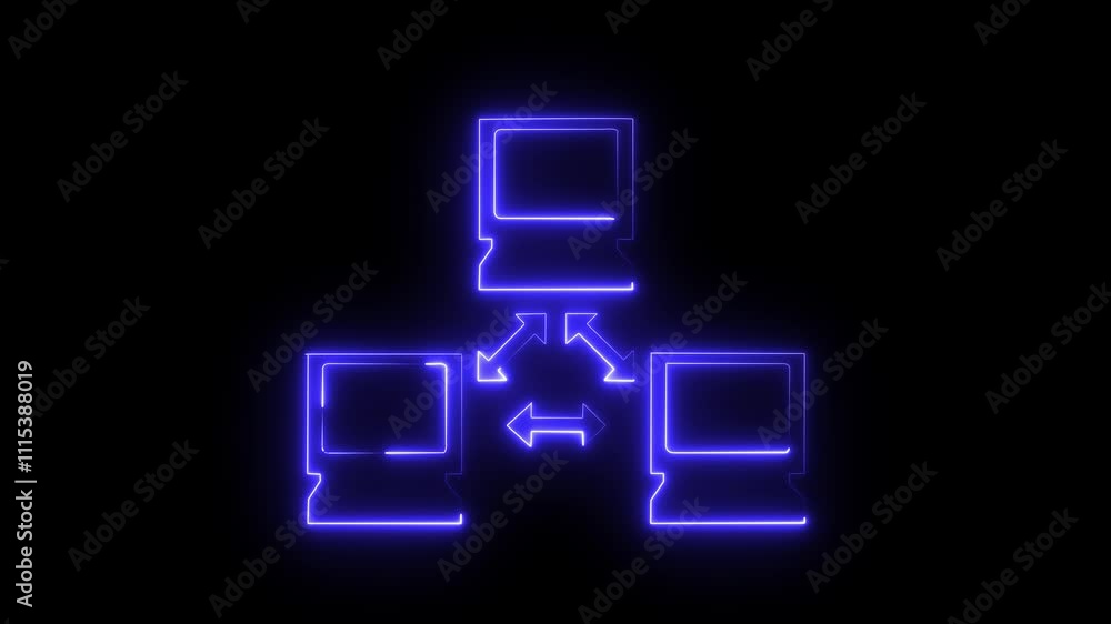 Poster social networks from electronic devices concept high definition animation animated icon simple compu