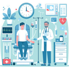 doctor giving treatmant to patient vector